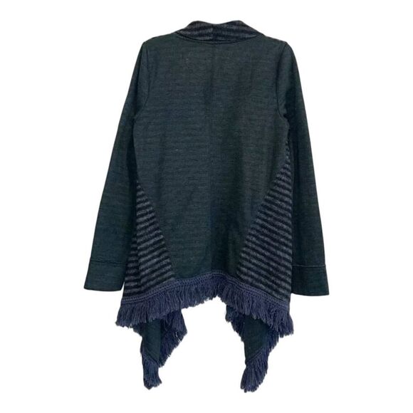 Anthropologie Saturday Sunday Green Fringe Open Front Cardigan Boho Chic SZ XS - Picture 4 of 5